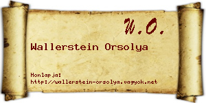 Wallerstein Orsolya névjegykártya